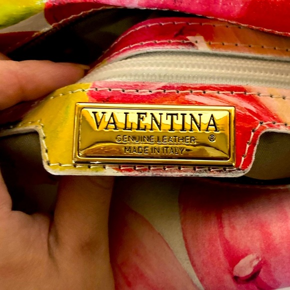 Valentina small floral leather colorful handbag purse - Picture 7 of 7